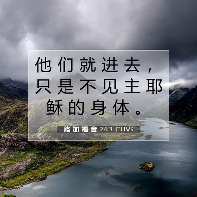 Picture 07 - 路 加 福 音 24:3 CUVS - 他 们 就 进 去 ， 只 是 不 见 主 耶 - Bible Verse Picture