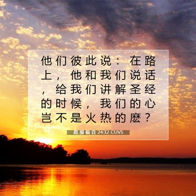 Picture 07 - 路 加 福 音 24:32 CUVS - 他 们 彼 此 说 ： 在 路 上 ， 他 和 - Bible Verse Picture