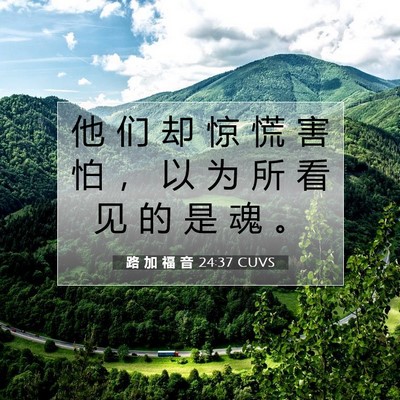 Picture 07 - 路 加 福 音 24:37 CUVS - 他 们 却 惊 慌 害 怕 ， 以 为 所 看 - Bible Verse Picture
