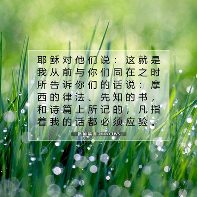 Picture 07 - 路 加 福 音 24:44 CUVS - 耶 稣 对 他 们 说 ： 这 就 是 我 从 - Bible Verse Picture