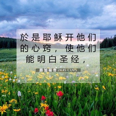 Picture 07 - 路 加 福 音 24:45 CUVS - 於 是 耶 稣 开 他 们 的 心 窍 ， 使 - Bible Verse Picture