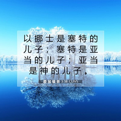 Picture 07 - 路 加 福 音 3:38 CUVS - 以 挪 士 是 塞 特 的 儿 子 ； 塞 特 - Bible Verse Picture