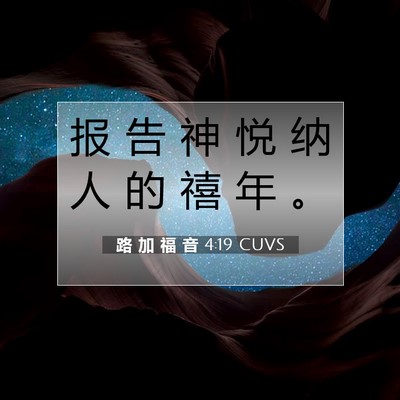 Picture 07 - 路 加 福 音 4:19 CUVS - 报 告 神 悦 纳 人 的 禧 年 - Bible Verse Picture
