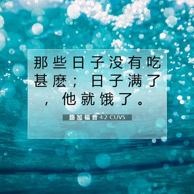 Picture 07 - 路 加 福 音 4:2 CUVS - 那 些 日 子 没 有 吃 甚 麽 ； 日 子 - Bible Verse Picture