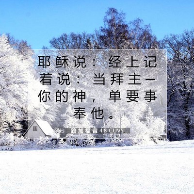Picture 07 - 路 加 福 音 4:8 CUVS - 耶 稣 说 ： 经 上 记 着 说 ： 当 拜 - Bible Verse Picture
