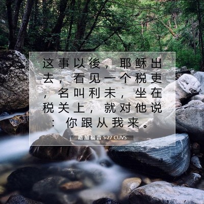 Picture 07 - 路 加 福 音 5:27 CUVS - 这 事 以 後 ， 耶 稣 出 去 ， 看 见 - Bible Verse Picture