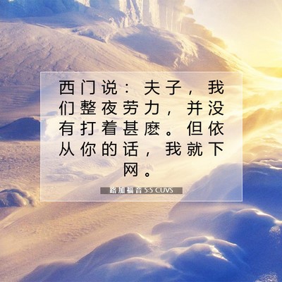 Picture 07 - 路 加 福 音 5:5 CUVS - 西 门 说 ： 夫 子 ， 我 们 整 夜 劳 - Bible Verse Picture