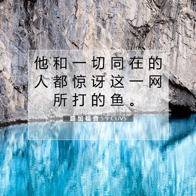 Picture 07 - 路 加 福 音 5:9 CUVS - 他 和 一 切 同 在 的 人 都 惊 讶 这 - Bible Verse Picture
