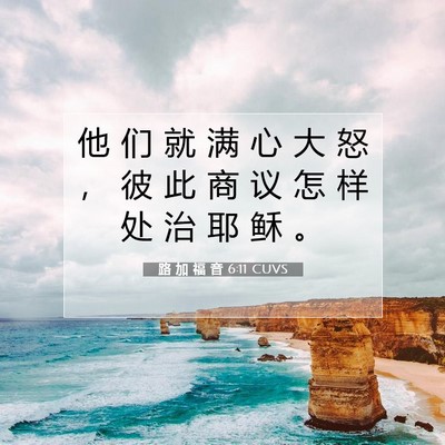Picture 07 - 路 加 福 音 6:11 CUVS - 他 们 就 满 心 大 怒 ， 彼 此 商 议 - Bible Verse Picture