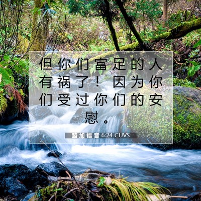 Picture 07 - 路 加 福 音 6:24 CUVS - 但 你 们 富 足 的 人 有 祸 了 ！ 因 - Bible Verse Picture
