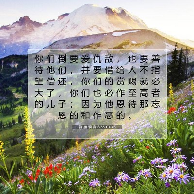 Picture 07 - 路 加 福 音 6:35 CUVS - 你 们 倒 要 爱 仇 敌 ， 也 要 善 待 - Bible Verse Picture
