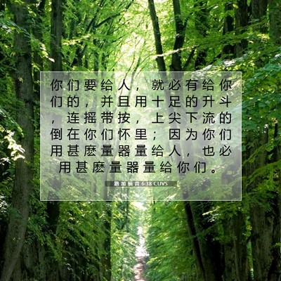 Picture 07 - 路 加 福 音 6:38 CUVS - 你 们 要 给 人 ， 就 必 有 给 你 们 - Bible Verse Picture