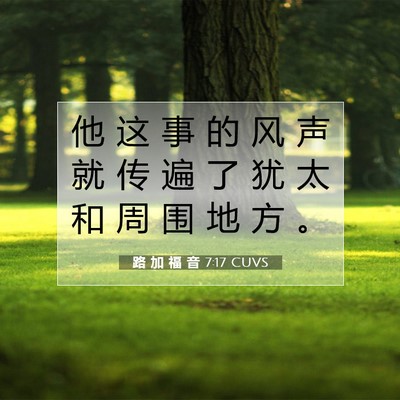 Picture 07 - 路 加 福 音 7:17 CUVS - 他 这 事 的 风 声 就 传 遍 了 犹 太 - Bible Verse Picture