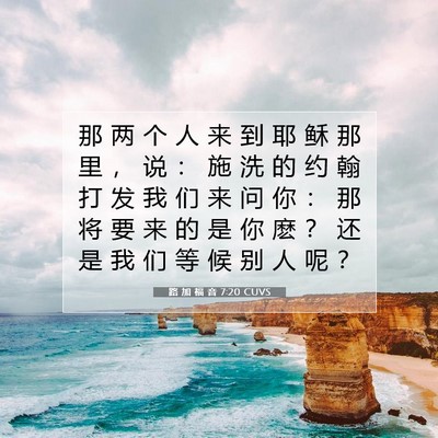 Picture 07 - 路 加 福 音 7:20 CUVS - 那 两 个 人 来 到 耶 稣 那 里 ， 说 - Bible Verse Picture