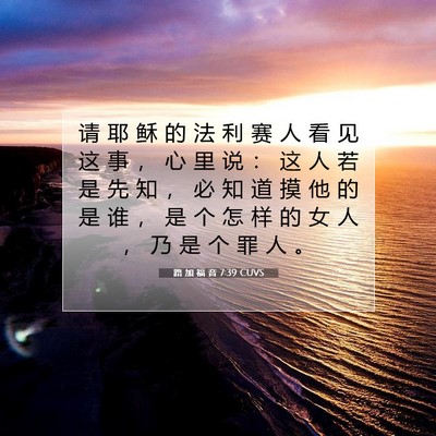 Picture 07 - 路 加 福 音 7:39 CUVS - 请 耶 稣 的 法 利 赛 人 看 见 这 事 - Bible Verse Picture