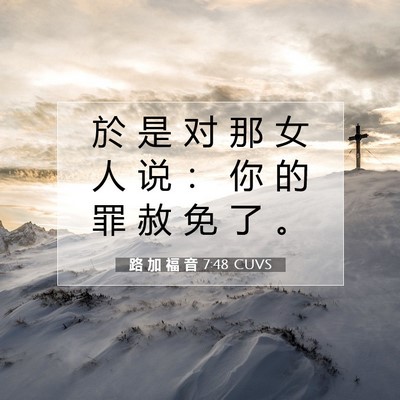 Picture 07 - 路 加 福 音 7:48 CUVS - 於 是 对 那 女 人 说 ： 你 的 罪 赦 - Bible Verse Picture