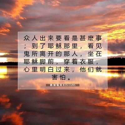 Picture 07 - 路 加 福 音 8:35 CUVS - 众 人 出 来 要 看 是 甚 麽 事 ； 到 - Bible Verse Picture