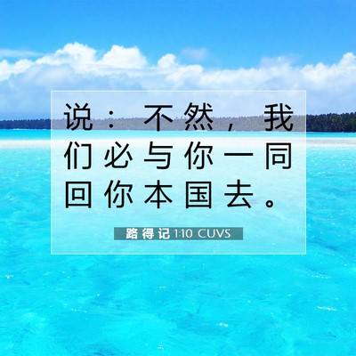 Picture 07 - 路 得 记 1:10 CUVS - 说 ： 不 然 ， 我 们 必 与 你 一 同 - Bible Verse Picture