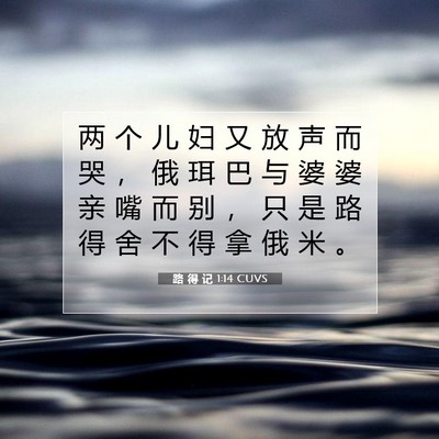 Picture 07 - 路 得 记 1:14 CUVS - 两 个 儿 妇 又 放 声 而 哭 ， 俄 珥 - Bible Verse Picture