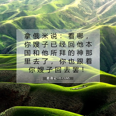 Picture 07 - 路 得 记 1:15 CUVS - 拿 俄 米 说 ： 看 哪 ， 你 嫂 子 已 - Bible Verse Picture