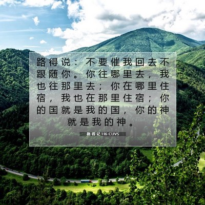 Picture 07 - 路 得 记 1:16 CUVS - 路 得 说 ： 不 要 催 我 回 去 不 跟 - Bible Verse Picture