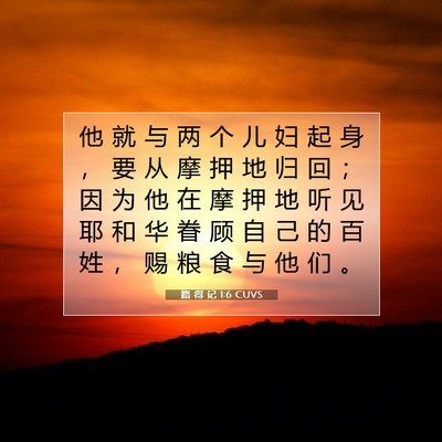 Picture 07 - 路 得 记 1:6 CUVS - 他 就 与 两 个 儿 妇 起 身 ， 要 从 - Bible Verse Picture