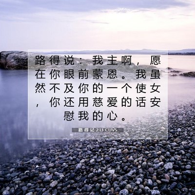 Picture 07 - 路 得 记 2:13 CUVS - 路 得 说 ： 我 主 啊 ， 愿 在 你 眼 - Bible Verse Picture
