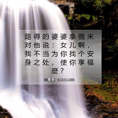 Picture 07 - 路 得 记 3:1 CUVS - 路 得 的 婆 婆 拿 俄 米 对 他 说 ： - Bible Verse Picture