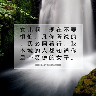 Picture 07 - 路 得 记 3:11 CUVS - 女 儿 啊 ， 现 在 不 要 惧 怕 ， 凡 - Bible Verse Picture