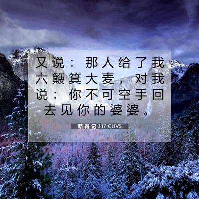 Picture 07 - 路 得 记 3:17 CUVS - 又 说 ： 那 人 给 了 我 六 簸 箕 大 - Bible Verse Picture