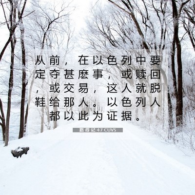 Picture 07 - 路 得 记 4:7 CUVS - 从 前 ， 在 以 色 列 中 要 定 夺 甚 - Bible Verse Picture