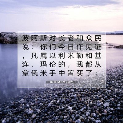 Picture 07 - 路 得 记 4:9 CUVS - 波 阿 斯 对 长 老 和 众 民 说 ： 你 - Bible Verse Picture