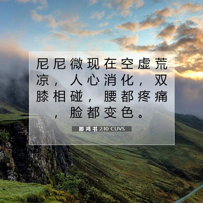 Picture 07 - 那 鸿 书 2:10 CUVS - 尼 尼 微 现 在 空 虚 荒 凉 ， 人 心 - Bible Verse Picture