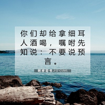 Picture 07 - 阿 摩 司 书 2:12 CUVS - 你 们 却 给 拿 细 耳 人 酒 喝 ， 嘱 - Bible Verse Picture