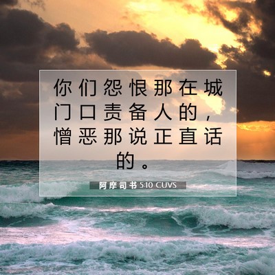 Picture 07 - 阿 摩 司 书 5:10 CUVS - 你 们 怨 恨 那 在 城 门 口 责 备 人 - Bible Verse Picture