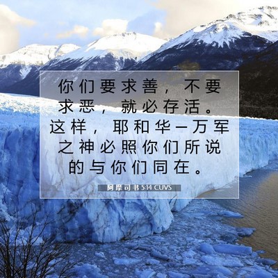 Picture 07 - 阿 摩 司 书 5:14 CUVS - 你 们 要 求 善 ， 不 要 求 恶 ， 就 - Bible Verse Picture