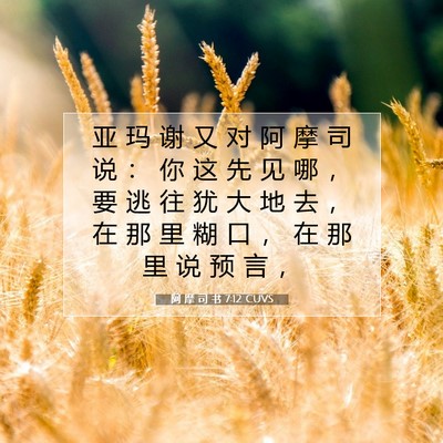 Picture 07 - 阿 摩 司 书 7:12 CUVS - 亚 玛 谢 又 对 阿 摩 司 说 ： 你 这 - Bible Verse Picture