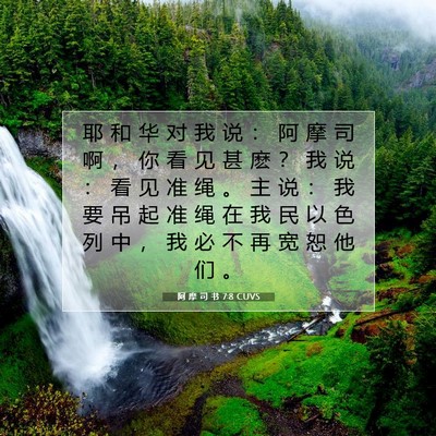 Picture 07 - 阿 摩 司 书 7:8 CUVS - 耶 和 华 对 我 说 ： 阿 摩 司 啊 ， - Bible Verse Picture