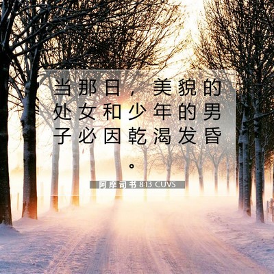 Picture 07 - 阿 摩 司 书 8:13 CUVS - 当 那 日 ， 美 貌 的 处 女 和 少 年 - Bible Verse Picture