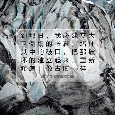 Picture 07 - 阿 摩 司 书 9:11 CUVS - 到 那 日 ， 我 必 建 立 大 卫 倒 塌 - Bible Verse Picture