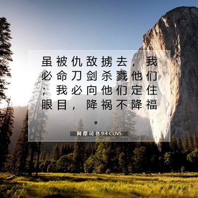 Picture 07 - 阿 摩 司 书 9:4 CUVS - 虽 被 仇 敌 掳 去 ， 我 必 命 刀 剑 - Bible Verse Picture