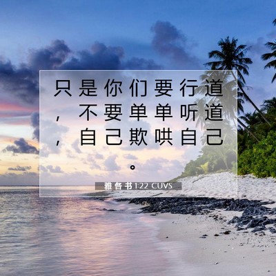 Picture 07 - 雅 各 书 1:22 CUVS - 只 是 你 们 要 行 道 ， 不 要 单 单 - Bible Verse Picture