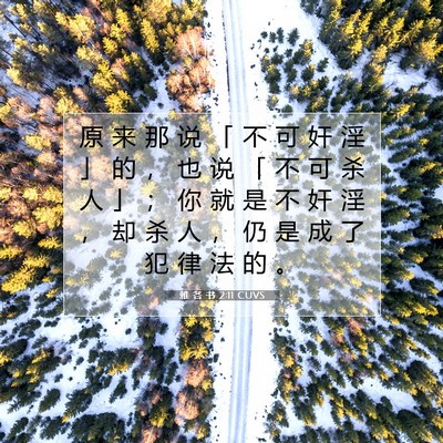 Picture 07 - 雅 各 书 2:11 CUVS - 原 来 那 说 「 不 可 奸 淫 」 的 ， - Bible Verse Picture