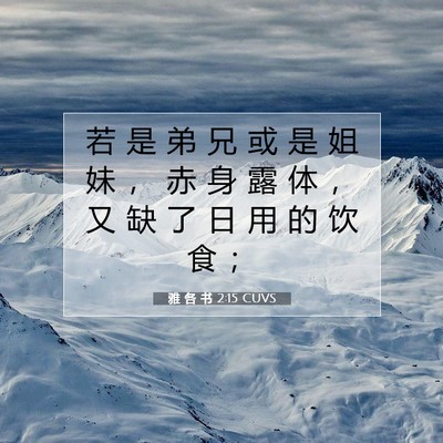Picture 07 - 雅 各 书 2:15 CUVS - 若 是 弟 兄 或 是 姐 妹 ， 赤 身 露 - Bible Verse Picture
