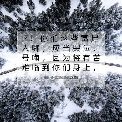 Picture 07 - 雅 各 书 5:1 CUVS - ? ！ 你 们 这 些 富 足 人 哪 ， 应 当 - Bible Verse Picture