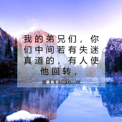 Picture 07 - 雅 各 书 5:19 CUVS - 我 的 弟 兄 们 ， 你 们 中 间 若 有 - Bible Verse Picture