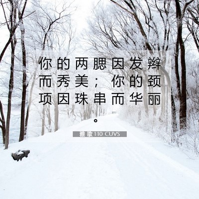 Picture 07 - 雅 歌 1:10 CUVS - 你 的 两 腮 因 发 辫 而 秀 美 ； 你 - Bible Verse Picture