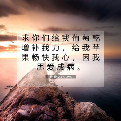 Picture 07 - 雅 歌 2:5 CUVS - 求 你 们 给 我 葡 萄 乾 增 补 我 力 - Bible Verse Picture
