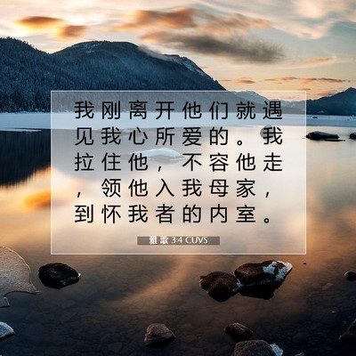 Picture 07 - 雅 歌 3:4 CUVS - 我 刚 离 开 他 们 就 遇 见 我 心 所 - Bible Verse Picture