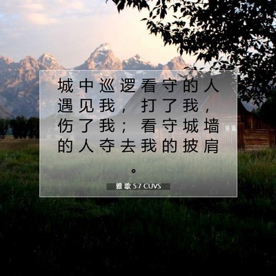 Picture 07 - 雅 歌 5:7 CUVS - 城 中 巡 逻 看 守 的 人 遇 见 我 ， - Bible Verse Picture